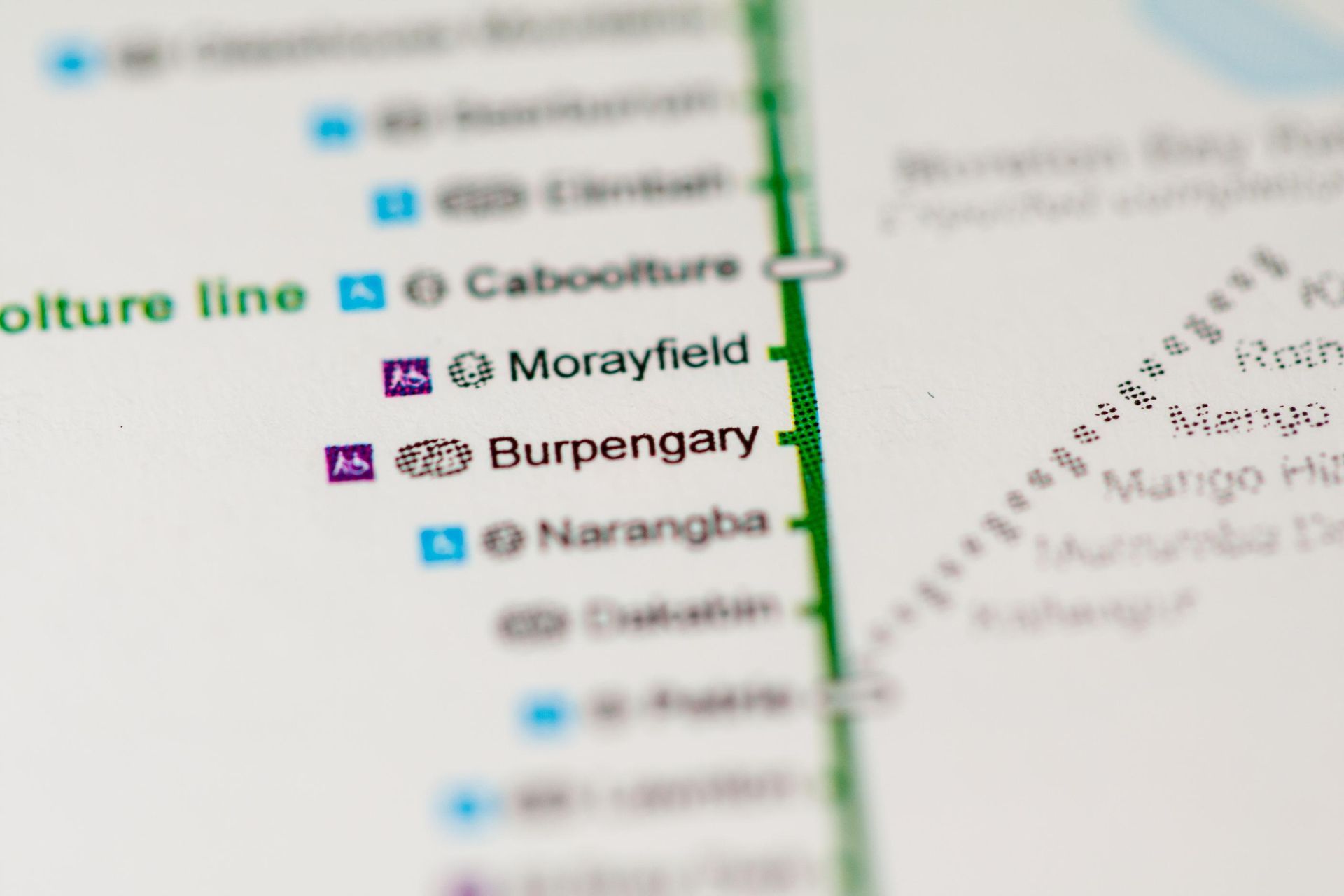 A Close up Of a Map Showing the Burpengary Line — Chilli Bins Skip Bins in Burpengary, QLD