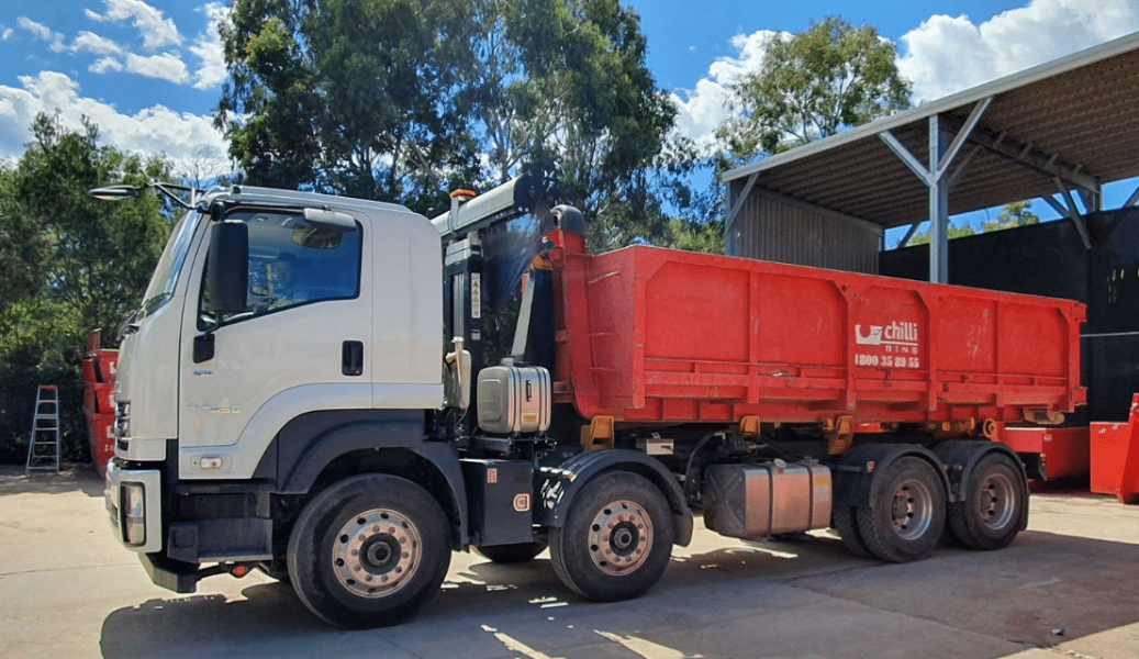 Chilli Bin Skip Bin Truck — Chilli Bins Skip Bins in Glenview, QLD