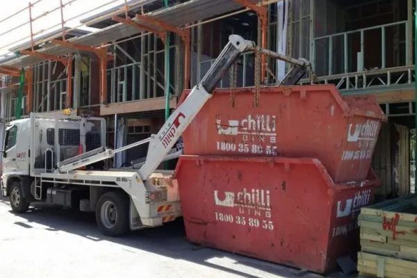 Skip Bin at the Construction Site — Chilli Bins Skip Bins in Glenview, QLD