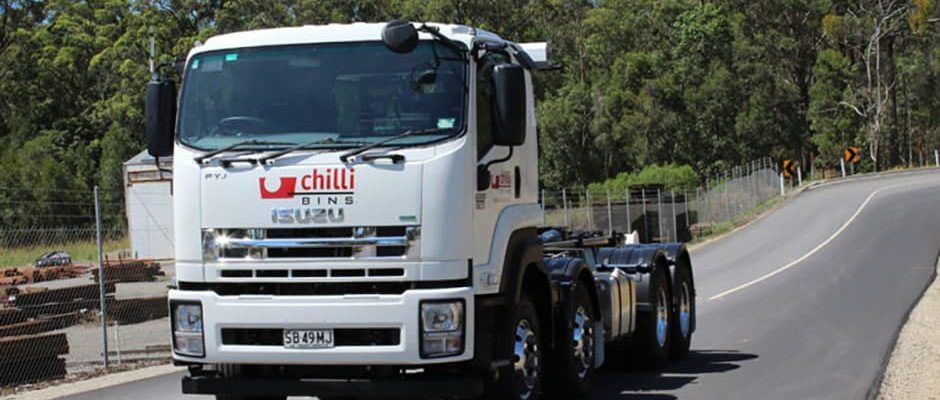 White Truck on The Road — Chilli Bins Skip Bins in Glenview, QLD