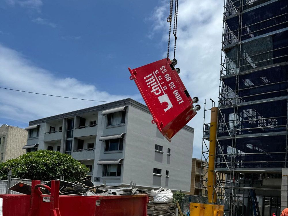 Skip Bins in A Construction Site