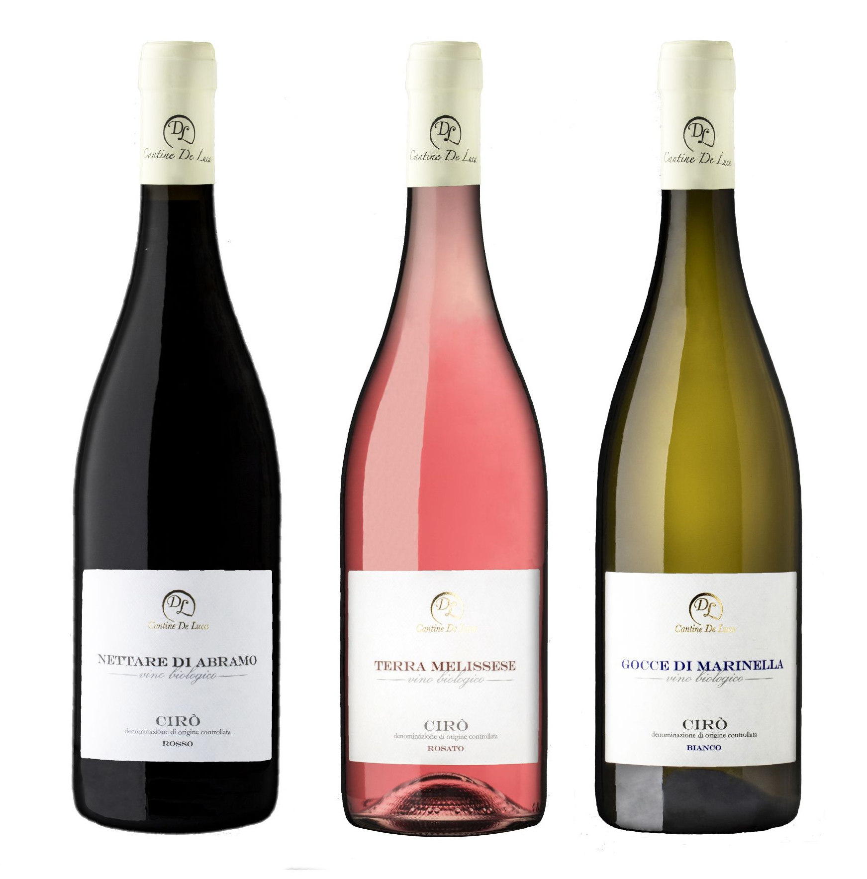 Bottiglie di vino da tre pezzi
