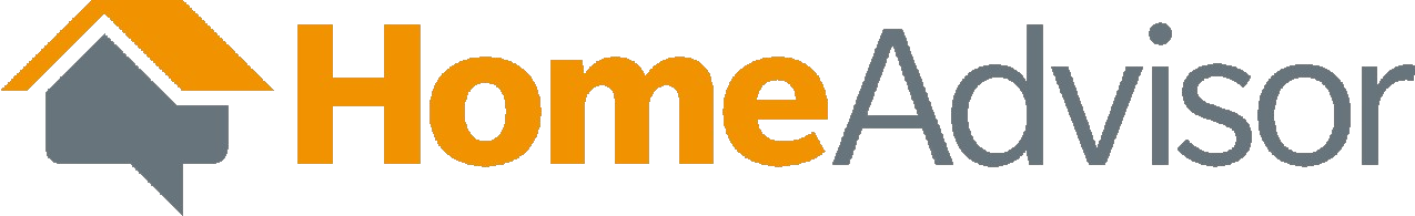 A logo for home advisor with an arrow pointing up