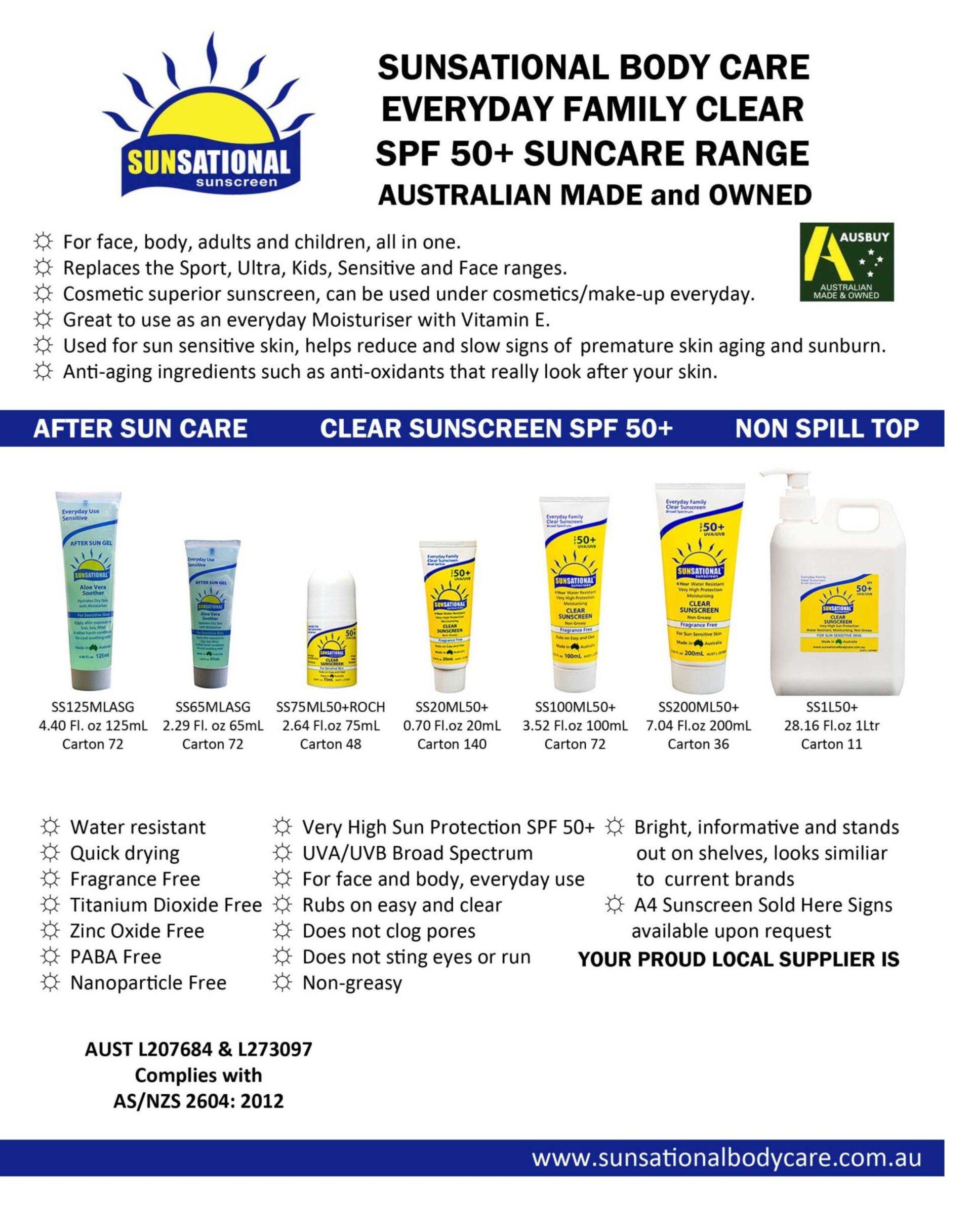 Everyday General Use Sunsational Flyer — Australia — Sunsational Sunscreen