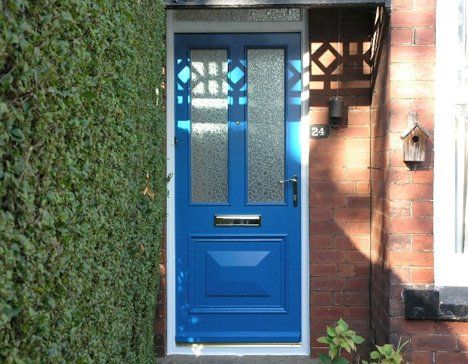 blue coloured door