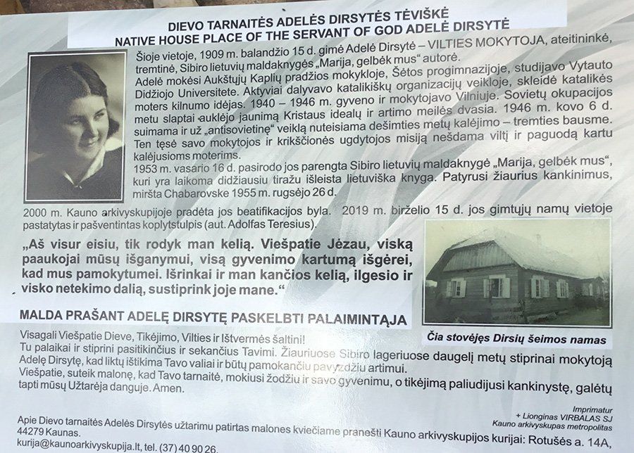 Dievo Tarnaitės Adelės Dirsytės gimtinėje