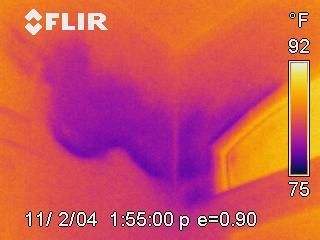 A flir camera shows a temperature of 92 degrees fahrenheit