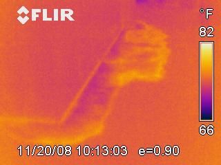 A flir thermal image of a person 's foot