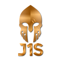 J1s and Associates logo, a spartan helmet with the word j1s below it