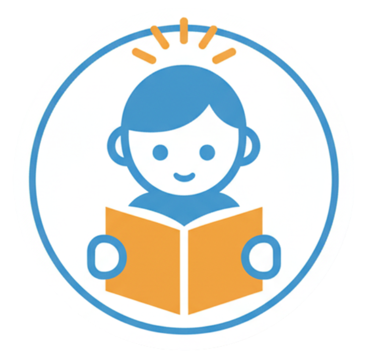 A wise leaders academy logo of a child reading a book.