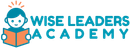 A wise leaders academy logo of a child reading a book.
