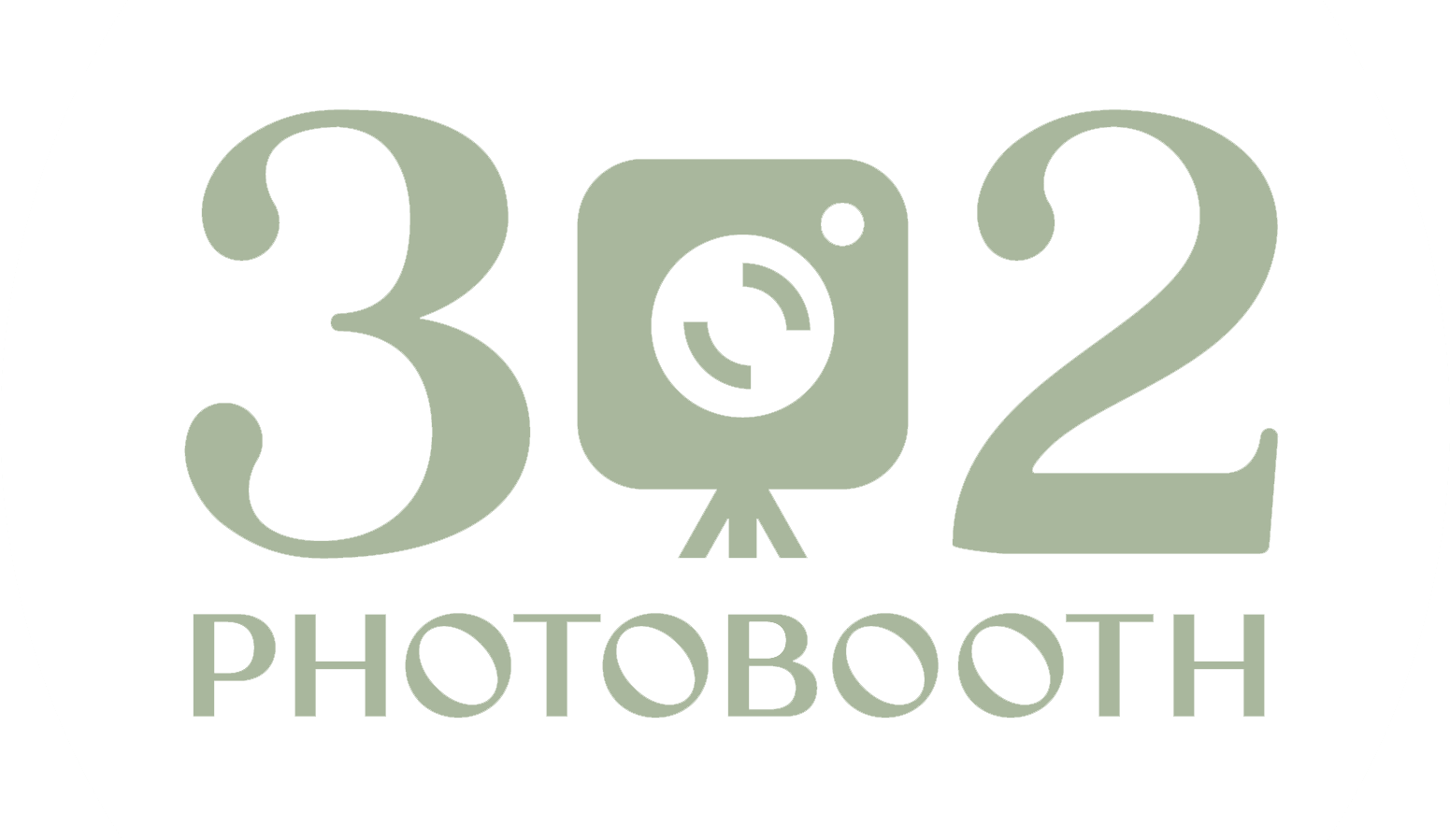 A logo for a photo booth company called 302 photobooth.
