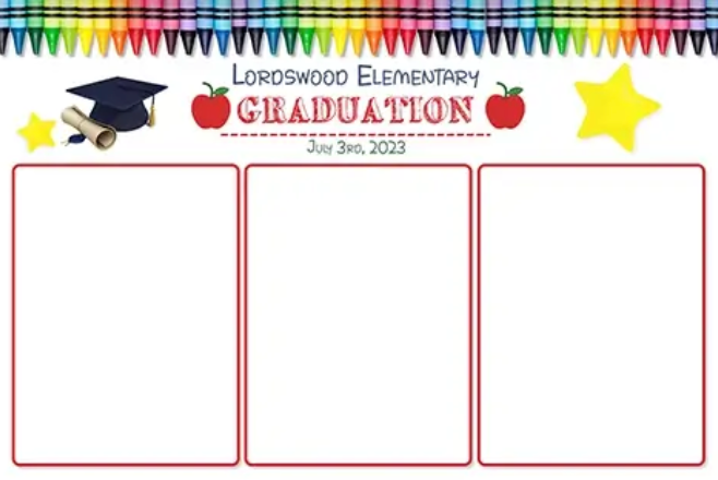 A graduation poster for lordswood elementary school