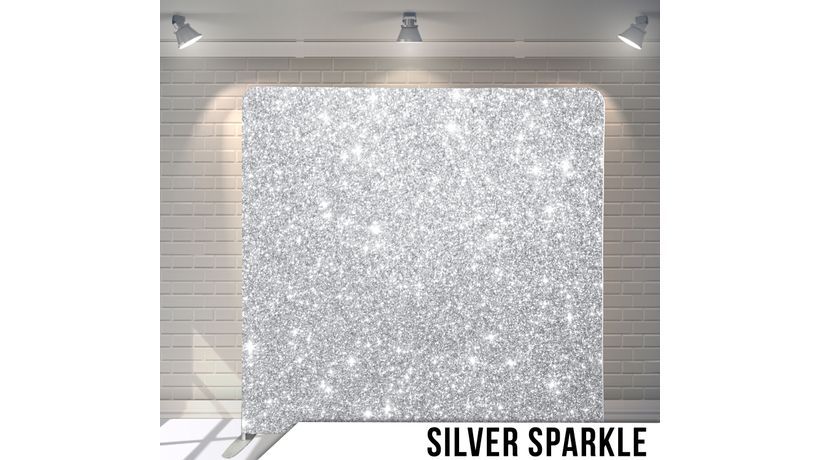 A square silver glitter backdrop