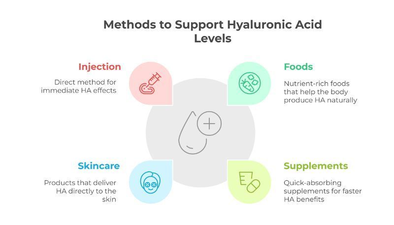 There are many different methods to support hyaluronic acid levels.