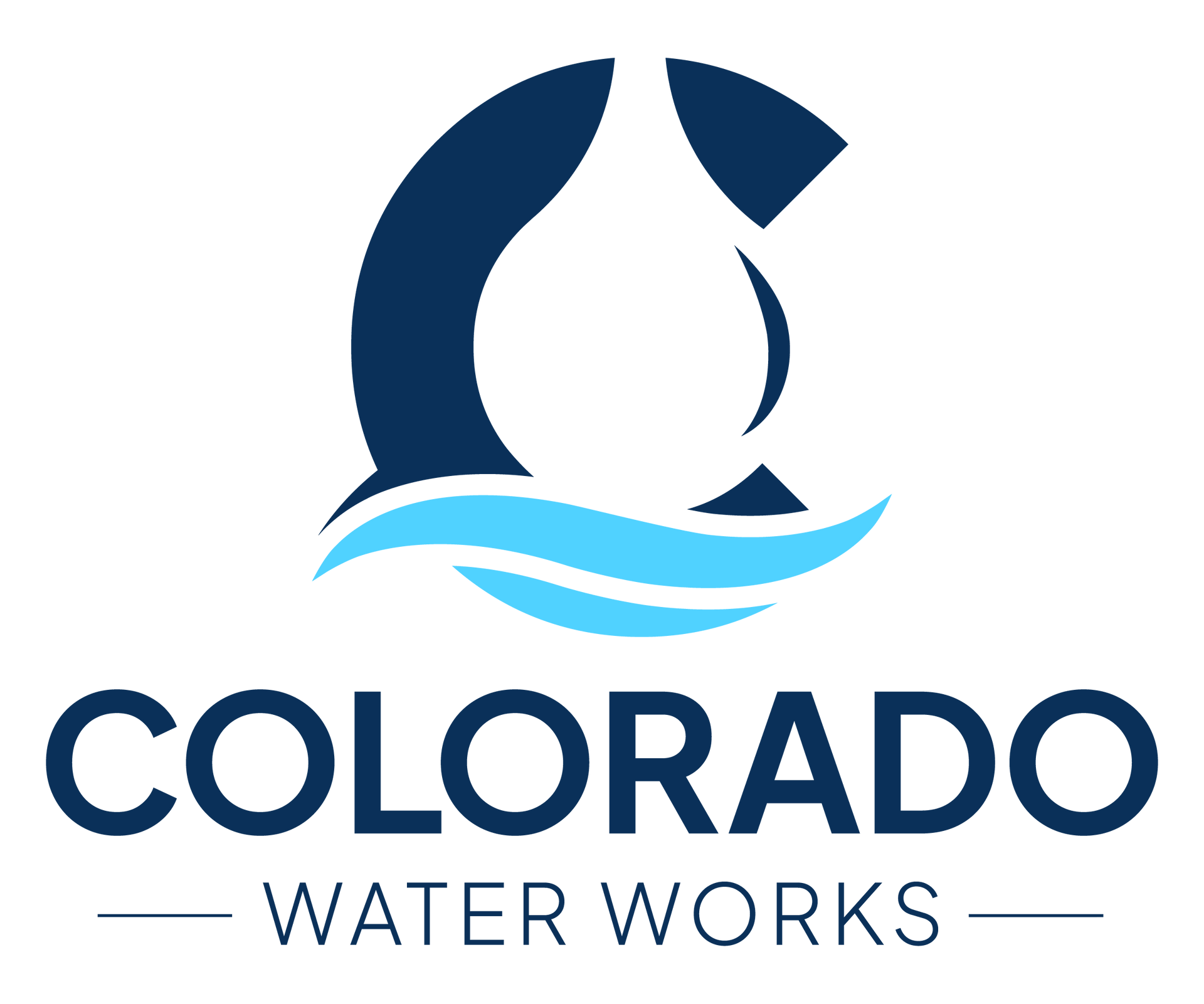 Colorado Water Works logo: blue