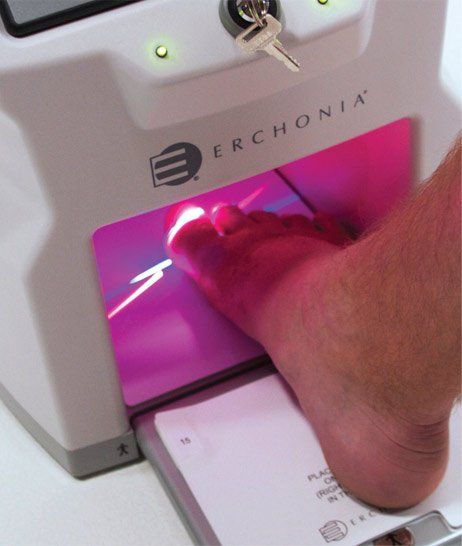 feet in laser pink