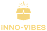 Een logo voor een bedrijf genaamd inno-vibes met een doos en een licht dat eruit komt.