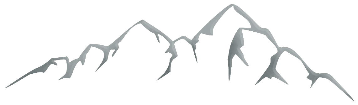 A drawing of a mountain range on a white background.