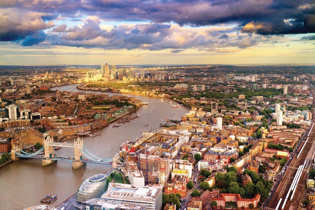 Aerial view of London, England