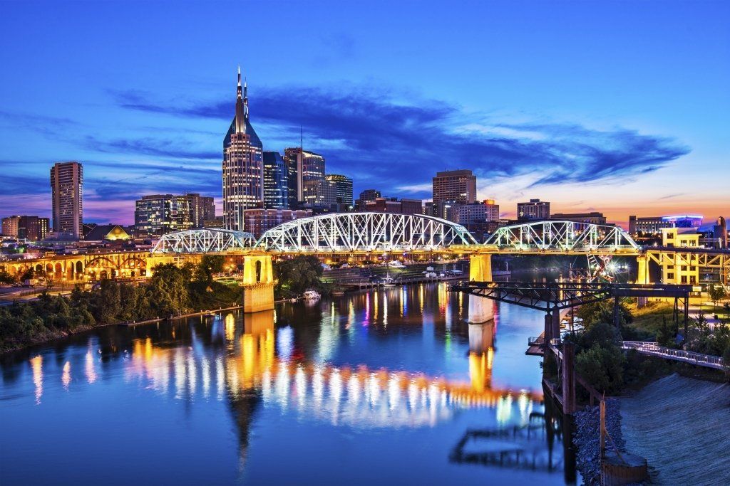 Nashville's Skyline at twilight