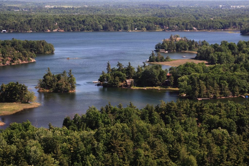 Aerial view of the Thousand Islands