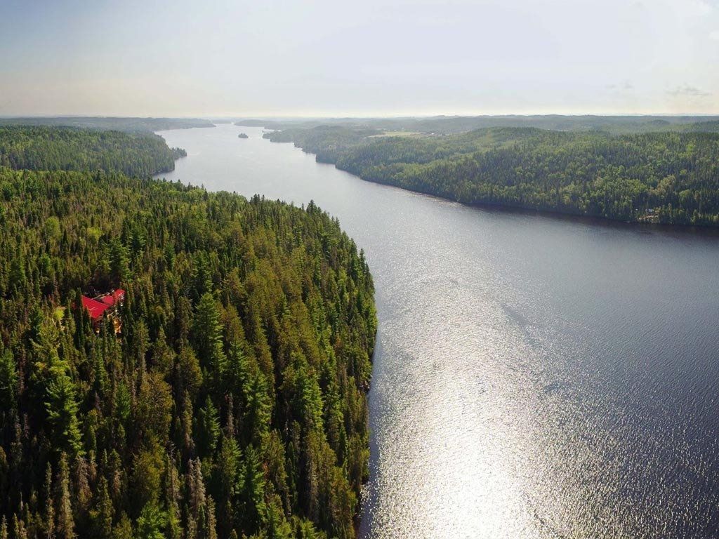 Saguenay Fjord in Quebec aerial view