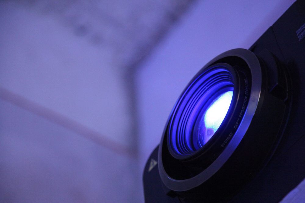 Projector Lens Emitting Bright Blue Light — IRIS CCTV in South Grafton, NSW