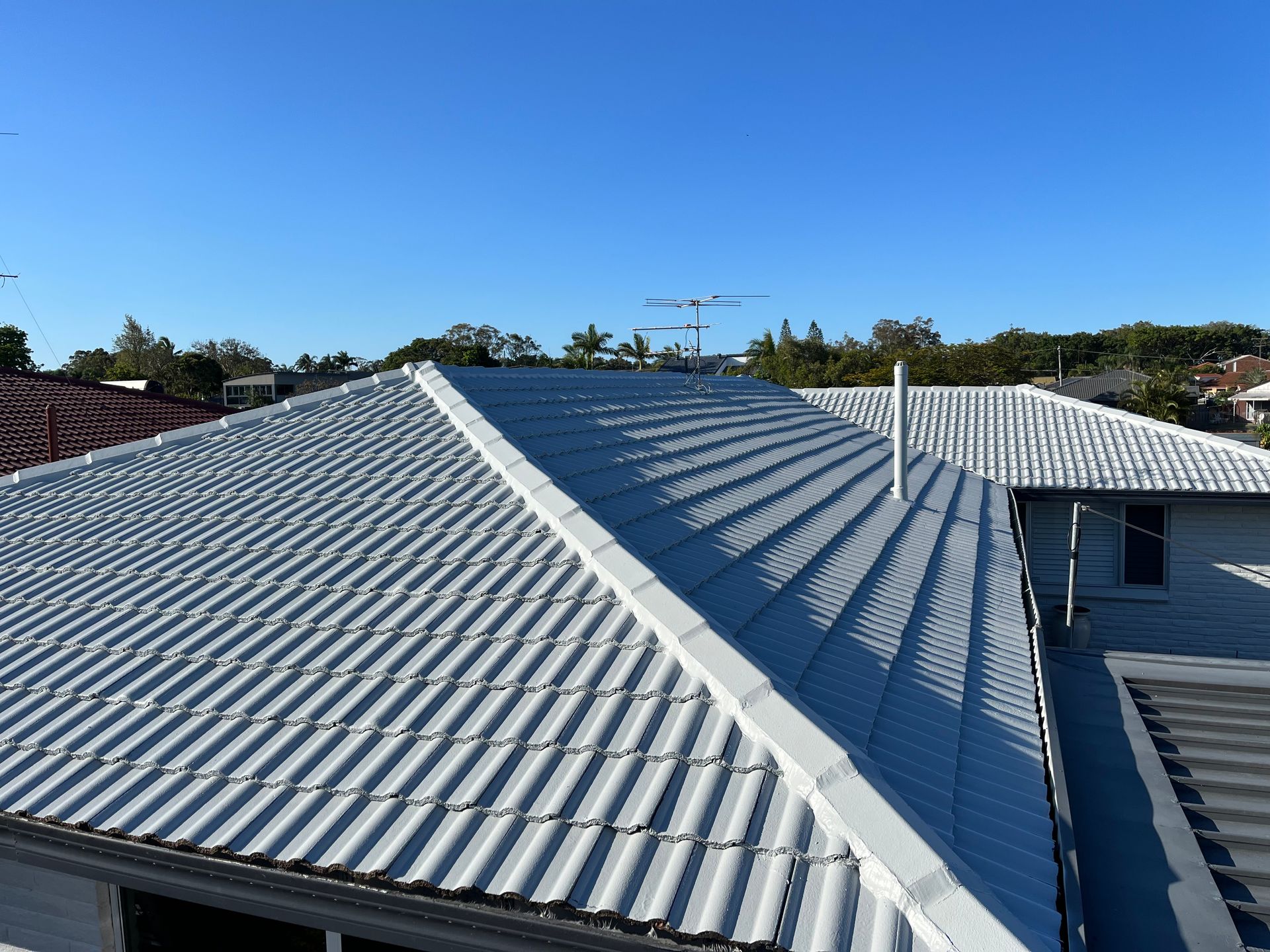 Holder gutter Drainage system on the roof — Roofer in Southport QLD