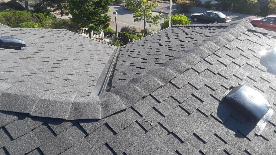 A roof with a lot of shingles on it