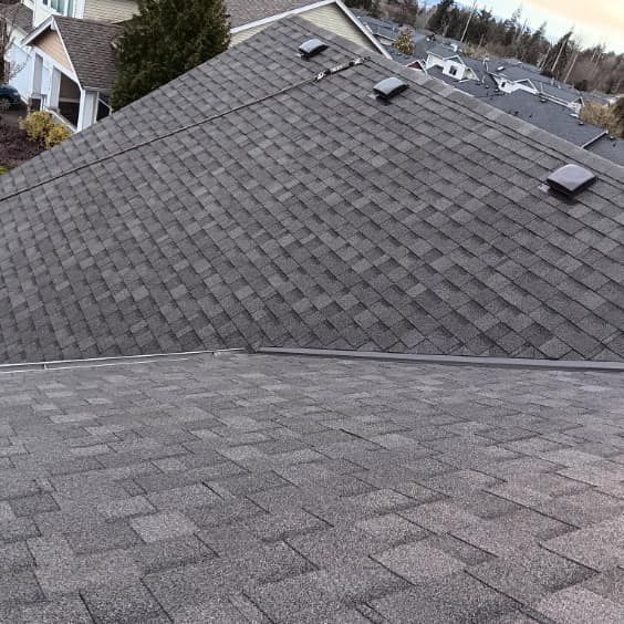 A close up of a roof with a lot of tiles on it.