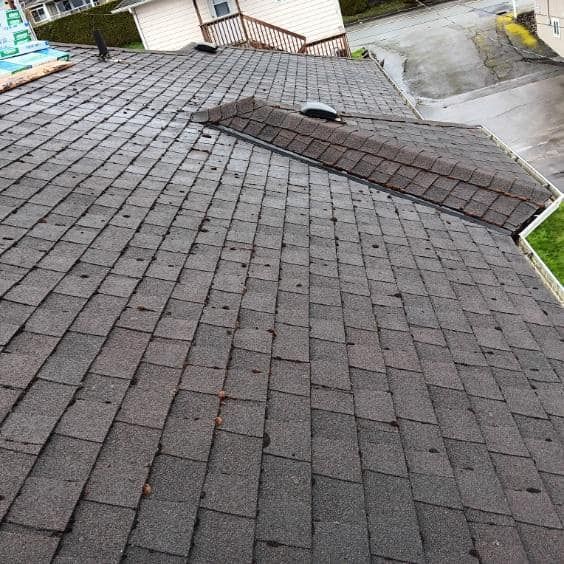 A roof with a lot of shingles on it