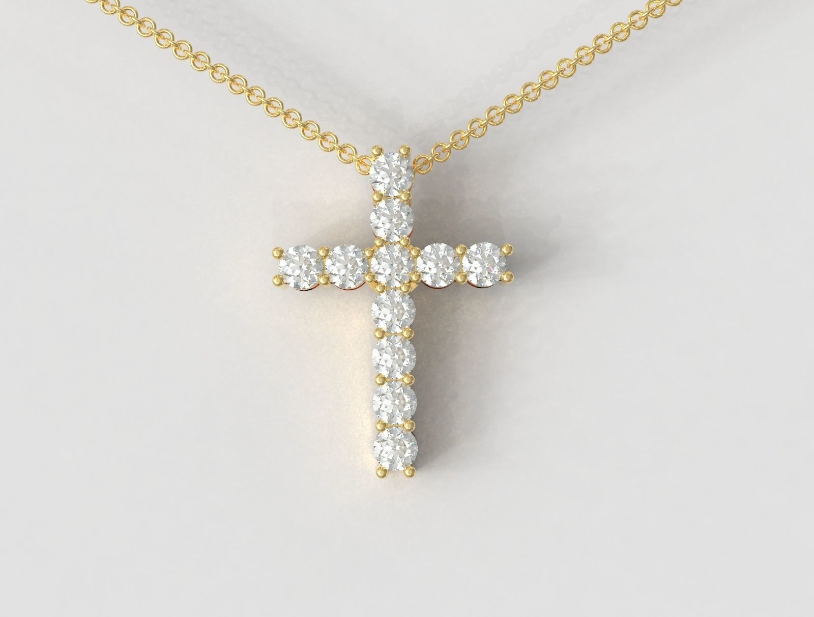 Divine Radiance – 10-Pointer VVS Moissanite Cross Charm Necklace (1.10 CTW)