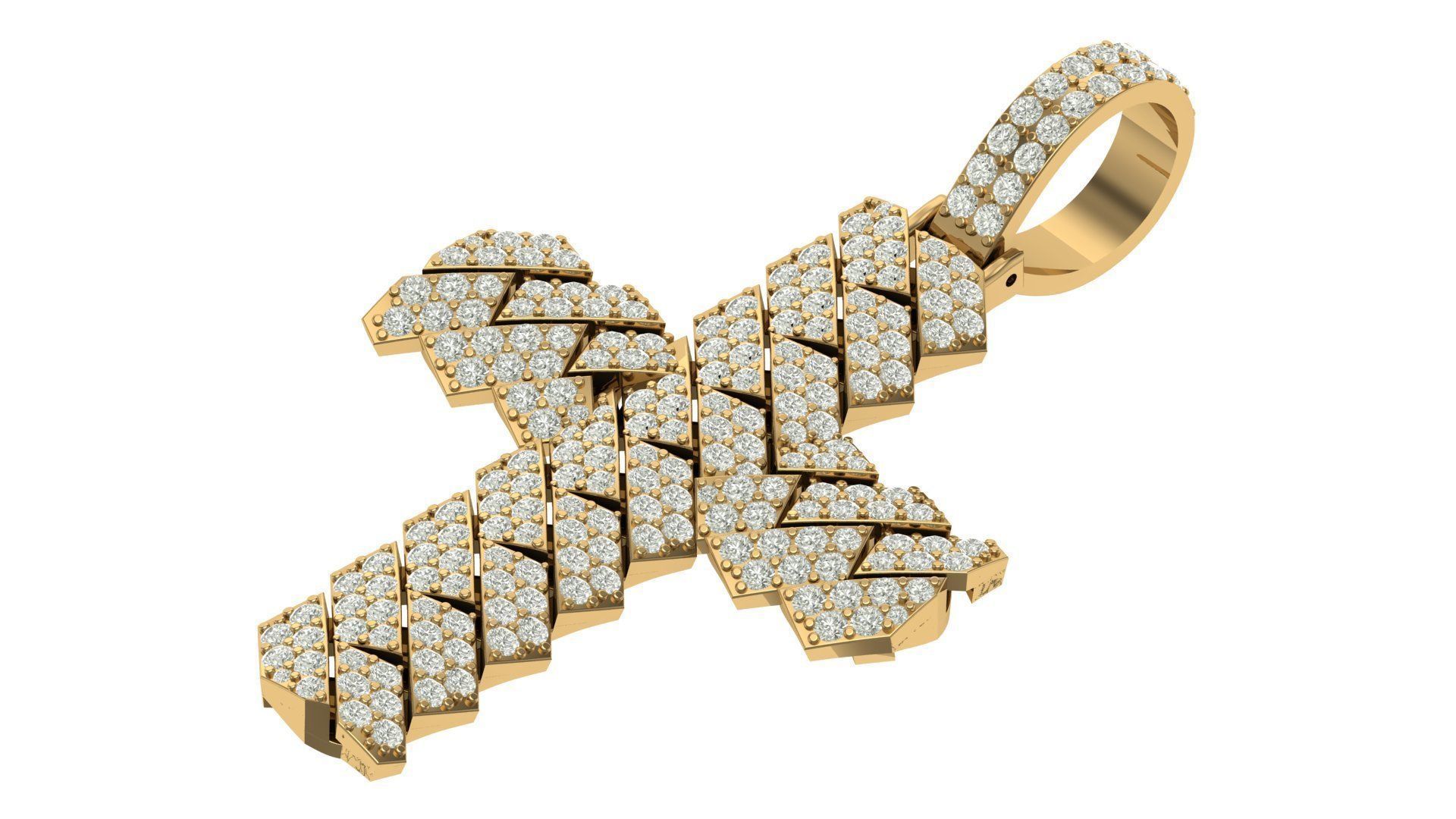 قلادة الصليب الكوبي المثلج