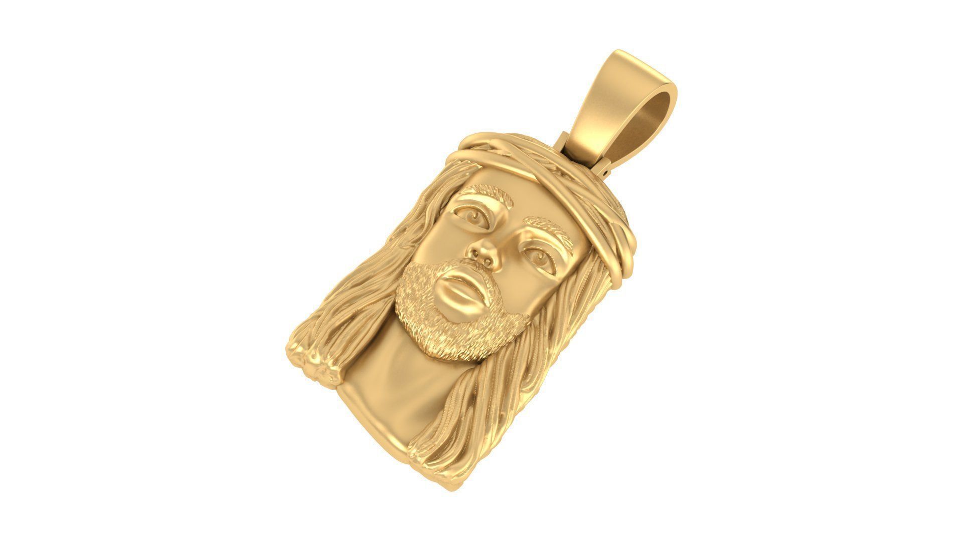 “Solid 14k Gold Black Jesus Pendant”