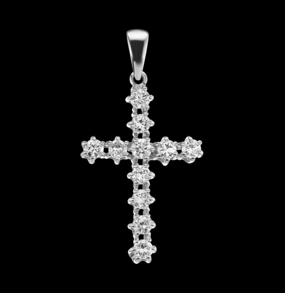 “Divine Edge” Diamond Cross Pendant – 14K Gold | 1.00 CTW