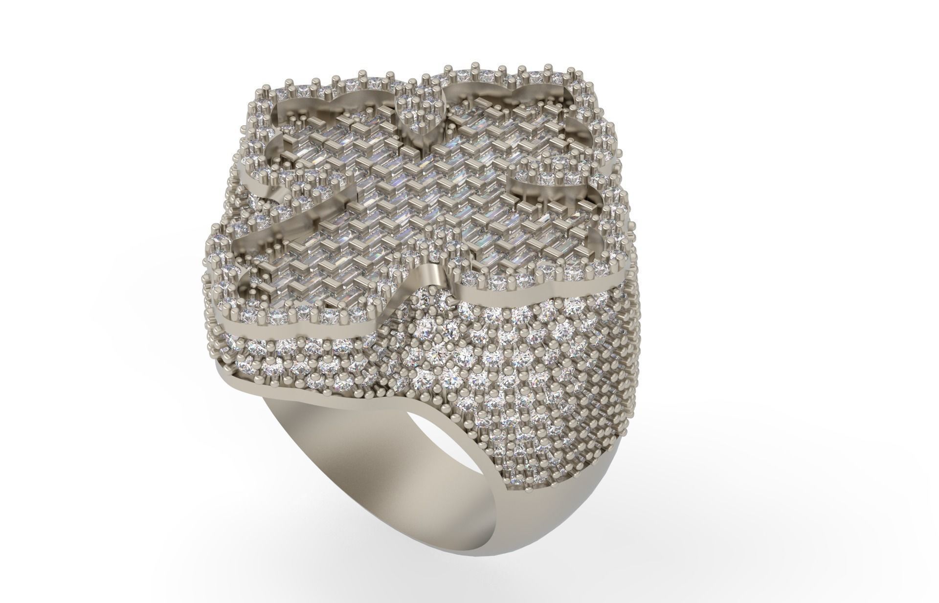 Bontonnée Cross Ring .925 Silver w/VVS Moissanite