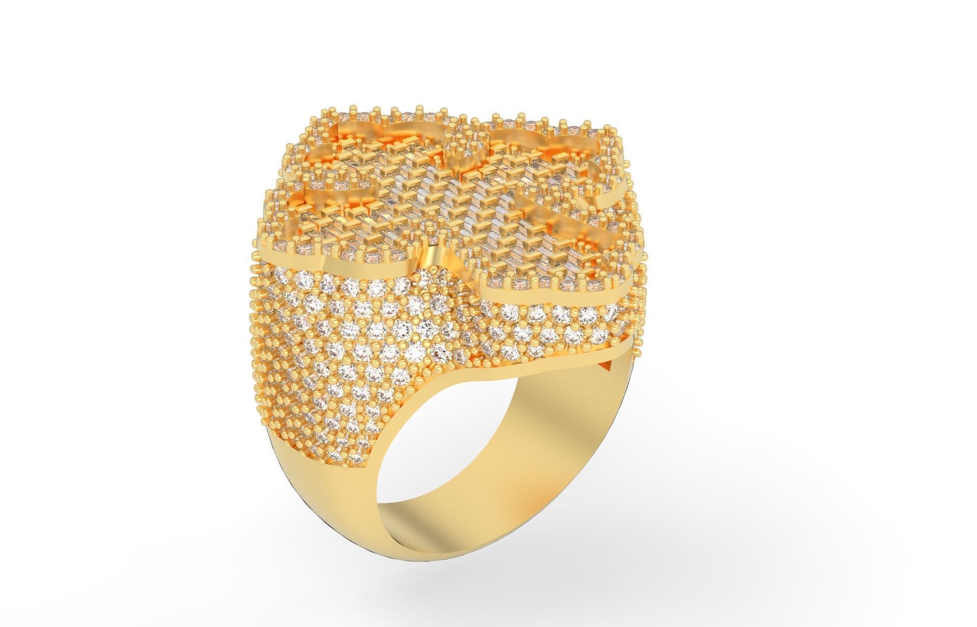 Botonnée Cross Ring 14k Solid Gold