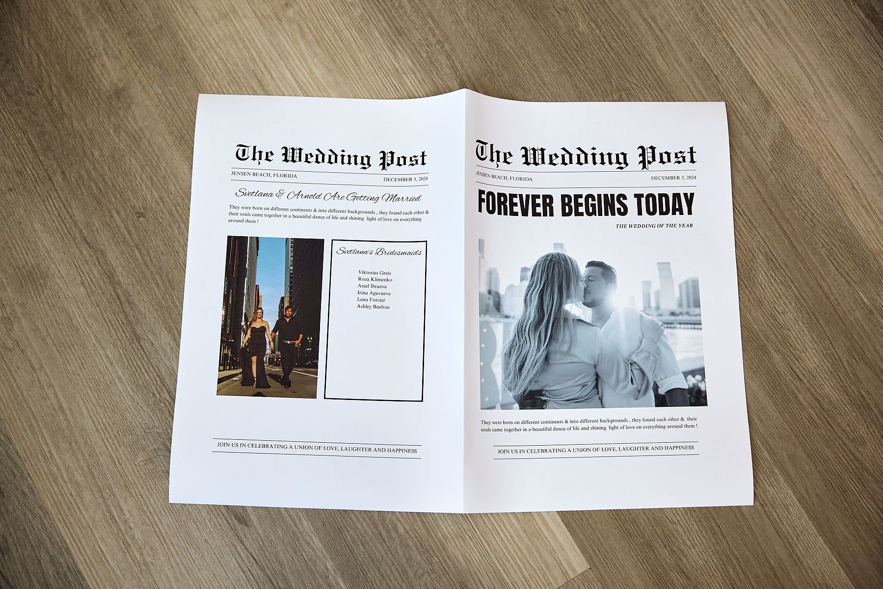 A newspaper with a picture of a man and woman on it