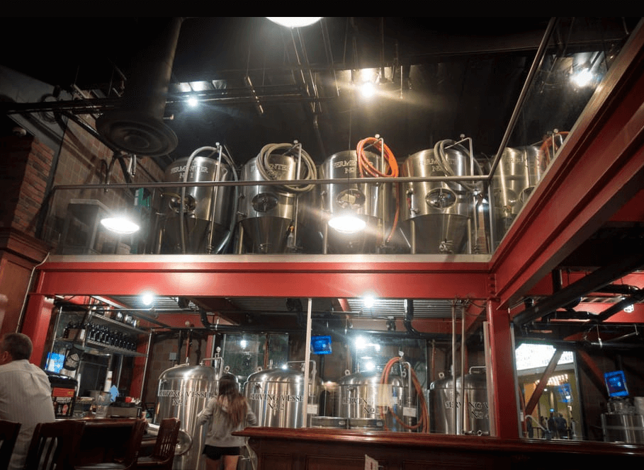 Brewing craft beers at the brewery