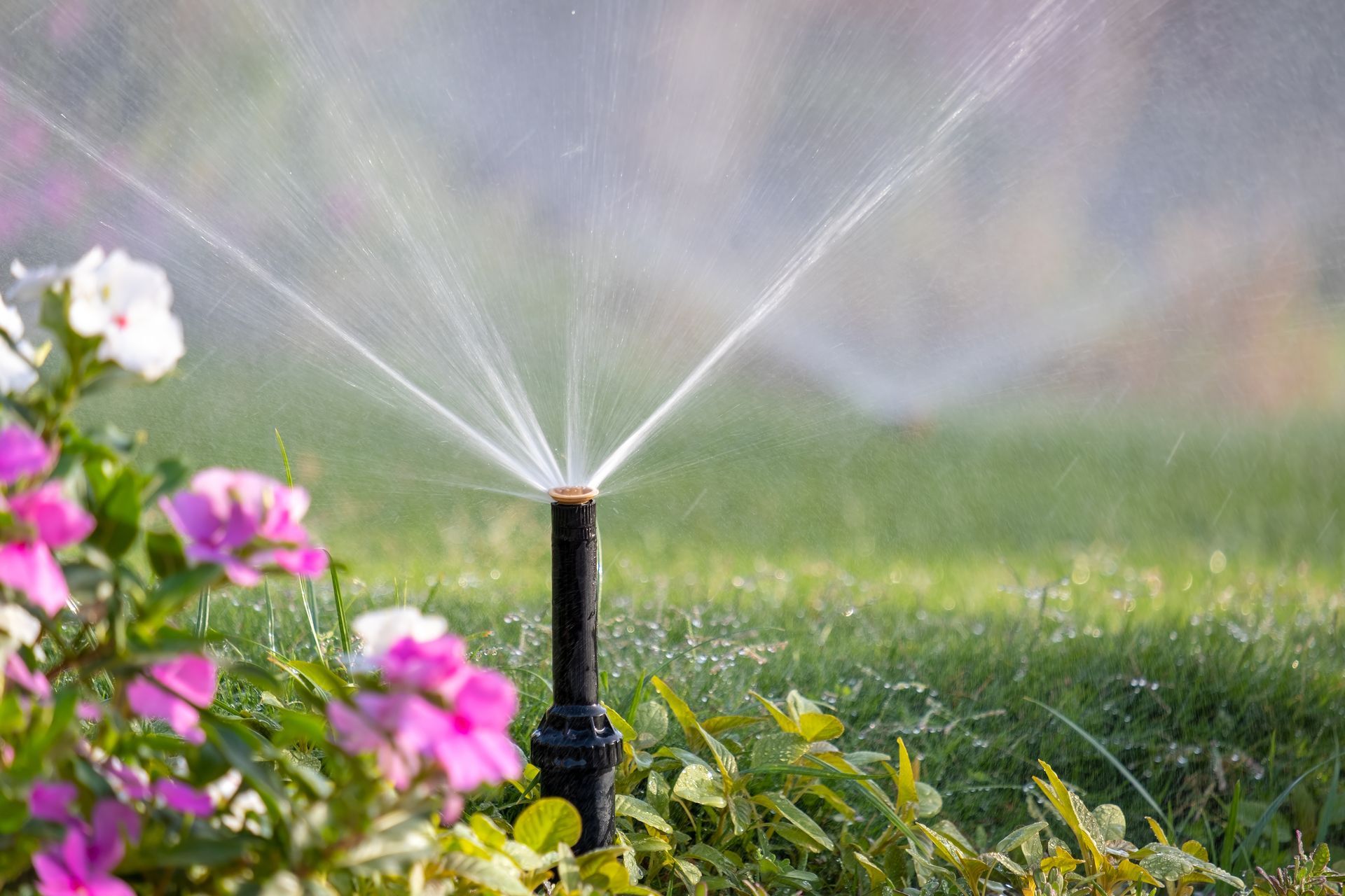 residential spring irrigation setup