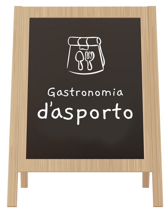 Una lavagna con la scritta «da asporto».