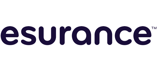 The logo for esurance is on a white background.