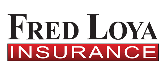 The fred loya insurance logo is shown on a white background