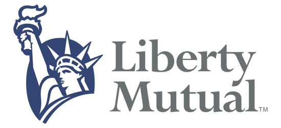 The logo for liberty mutual shows the statue of liberty holding a torch.