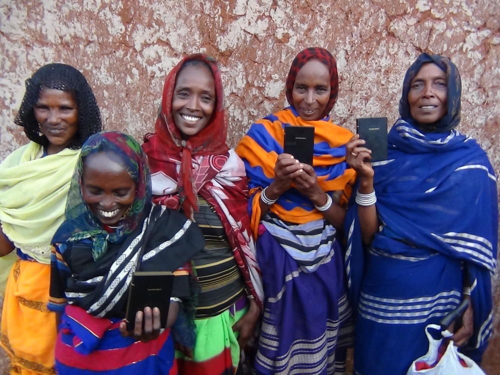 Borana Women Smiling with Talking Bibles.