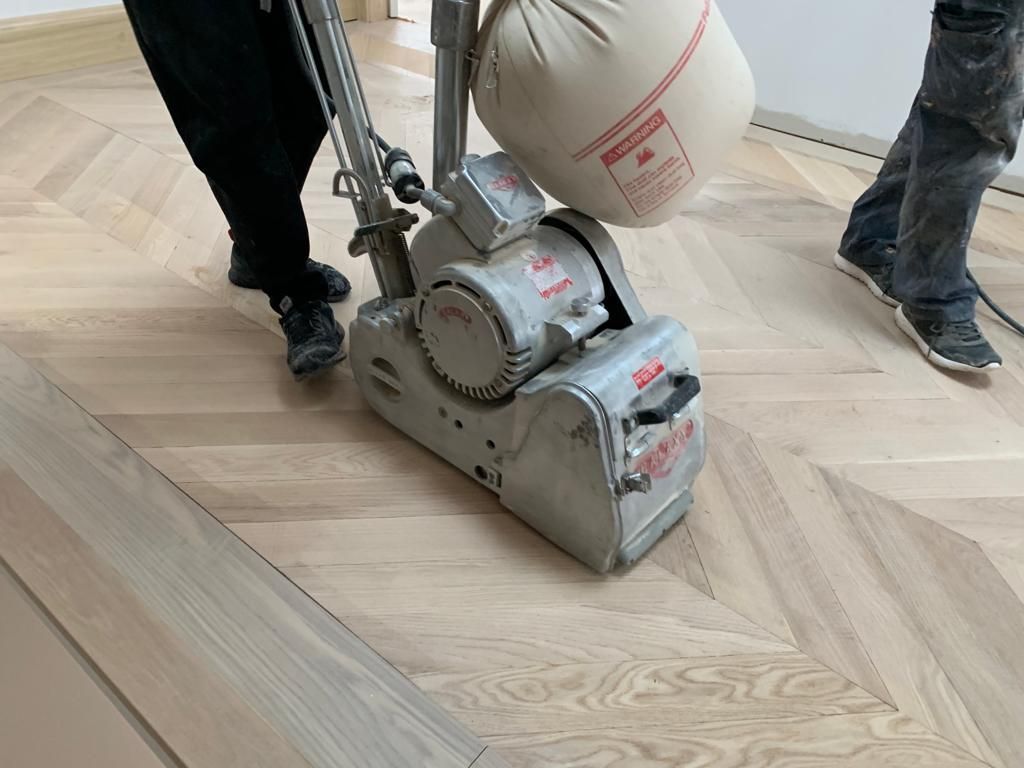 Hardwood floor refinishing