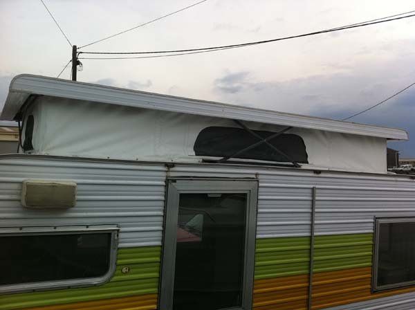 canvas tent on trailer