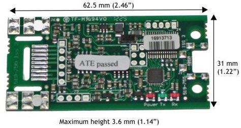 Internal backside dimensions for the DSCUSB strain gauge digital conditioner.
