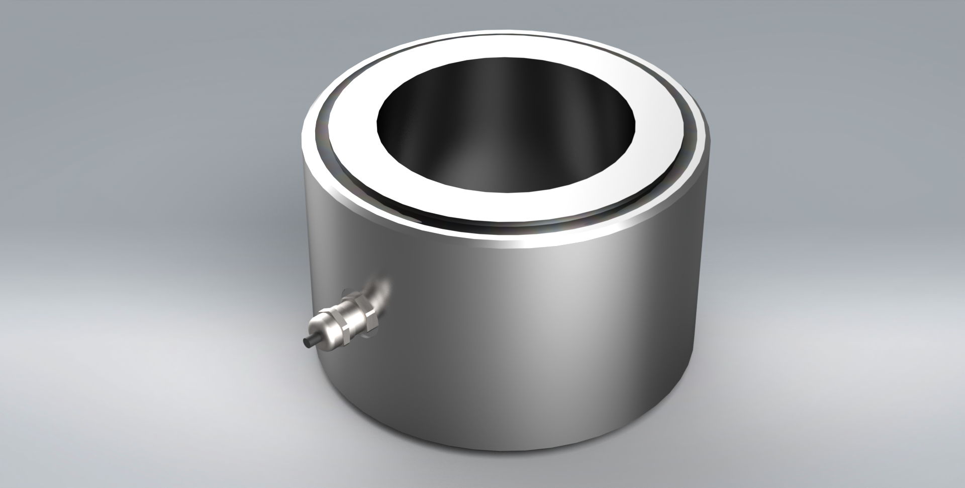 A metal cylinder with a hole in the middle